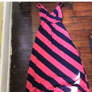 Lilly Pulitzer sloane pink blue maxi dress xs